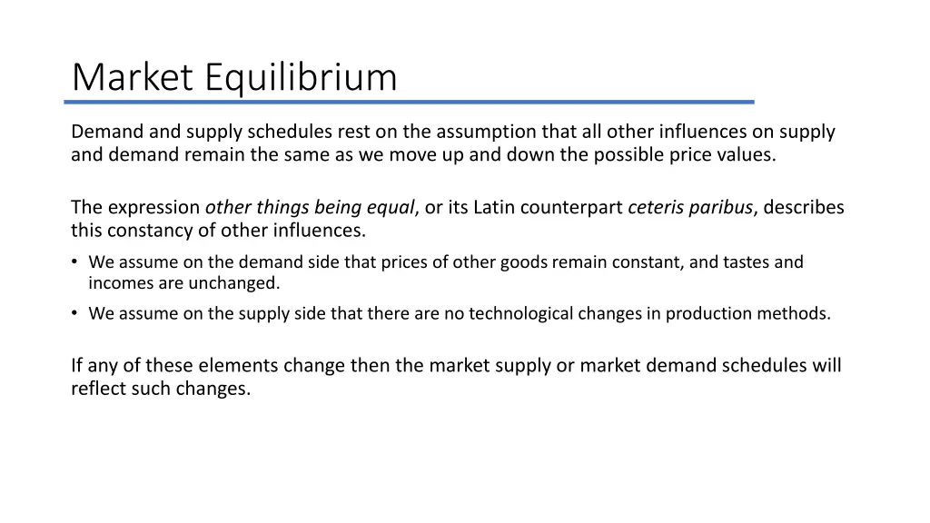 market equilibrium 1