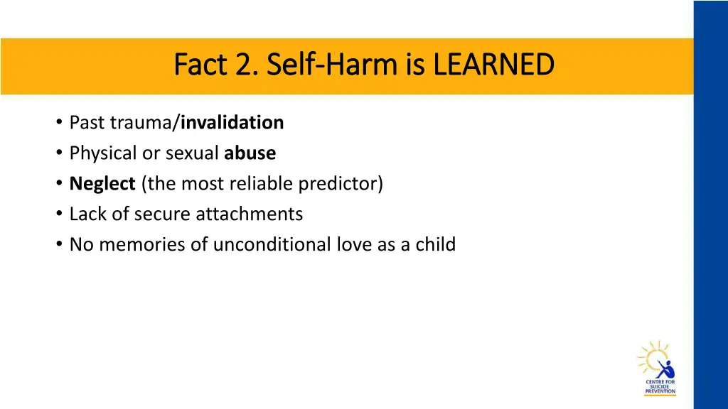 fact 2 self fact 2 self harm is learned harm