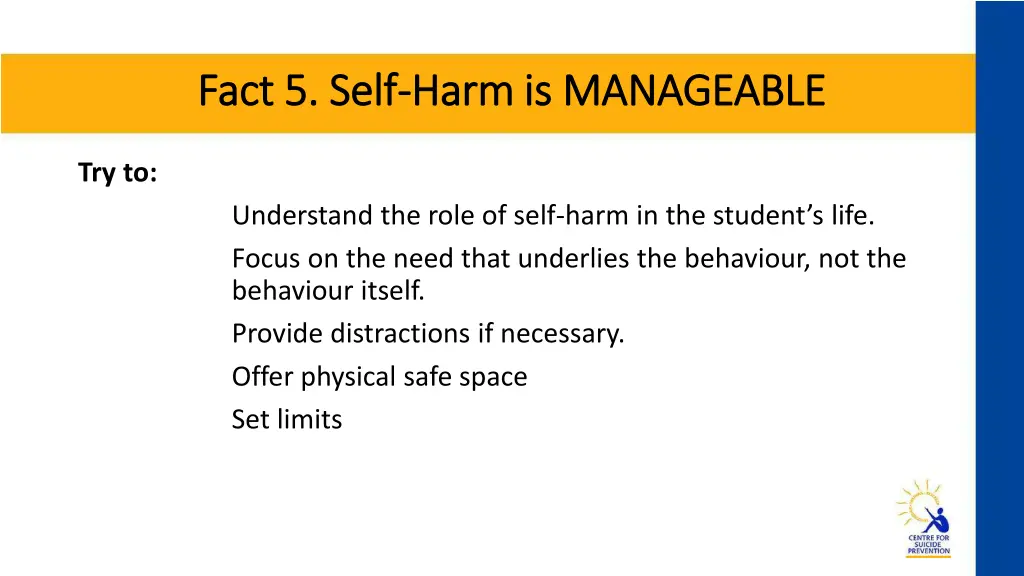 fact 5 self fact 5 self harm is manageable harm 2