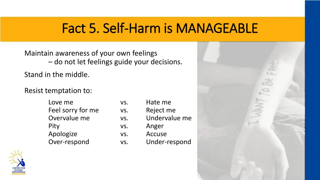 fact 5 self fact 5 self harm is manageable harm 4