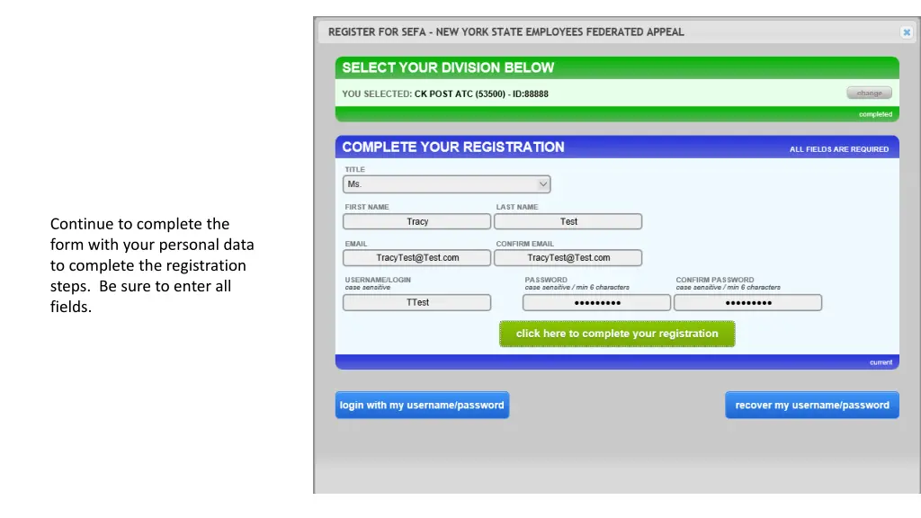 continue to complete the form with your personal