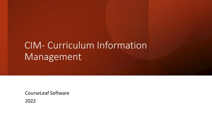 cim curriculum information management