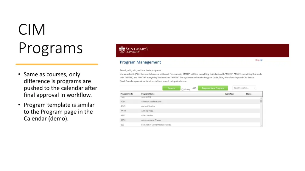 cim programs