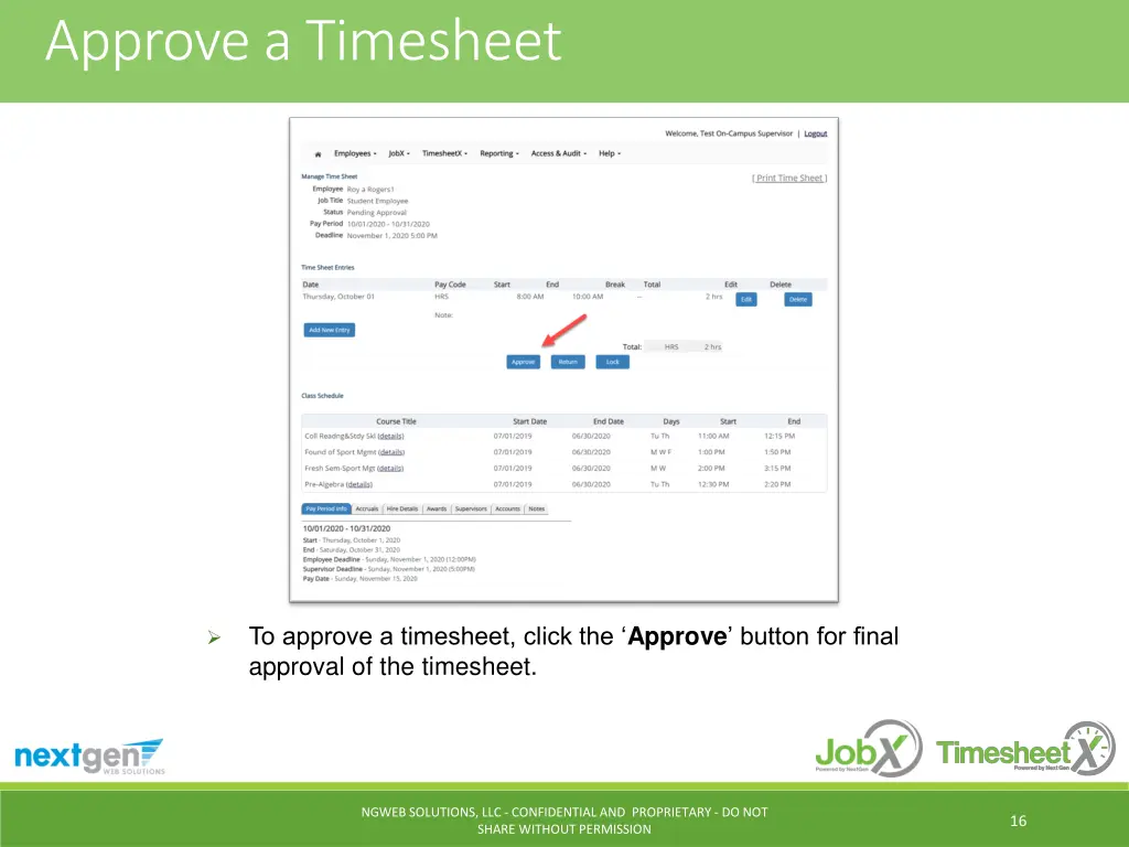 approve a timesheet