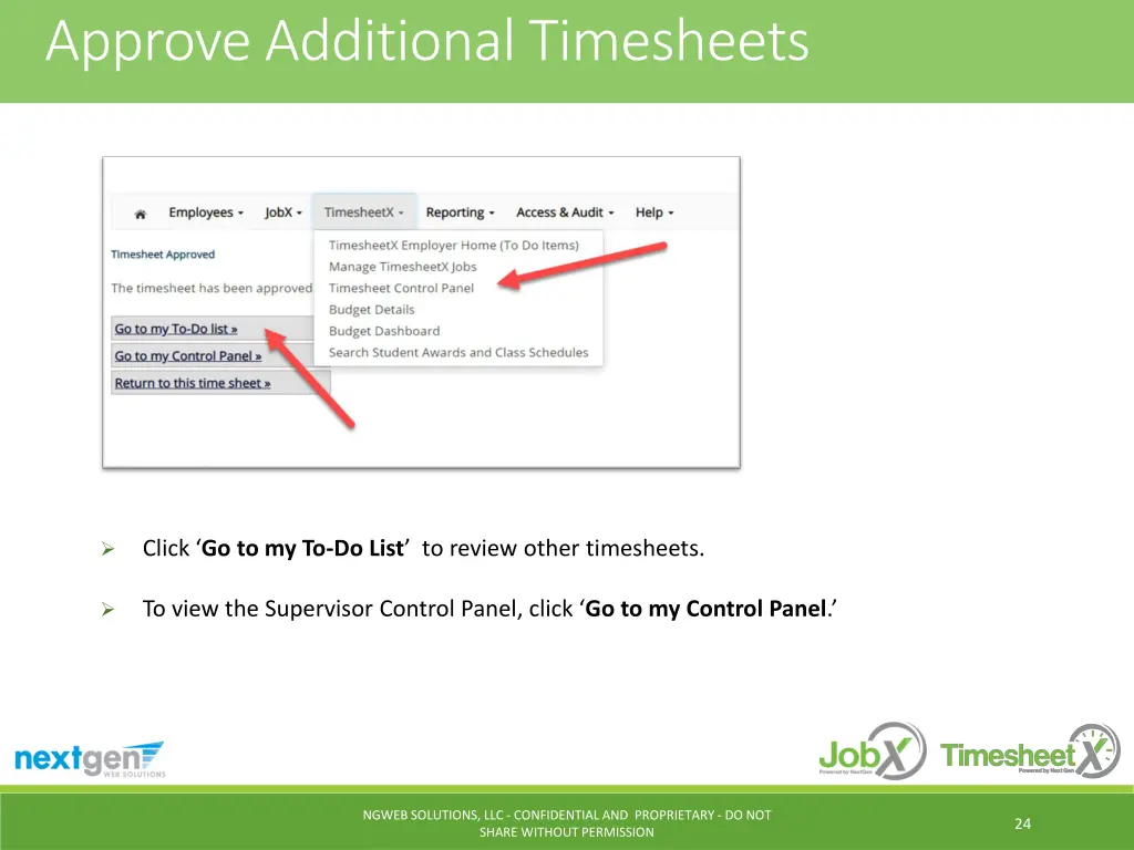 approve additional timesheets