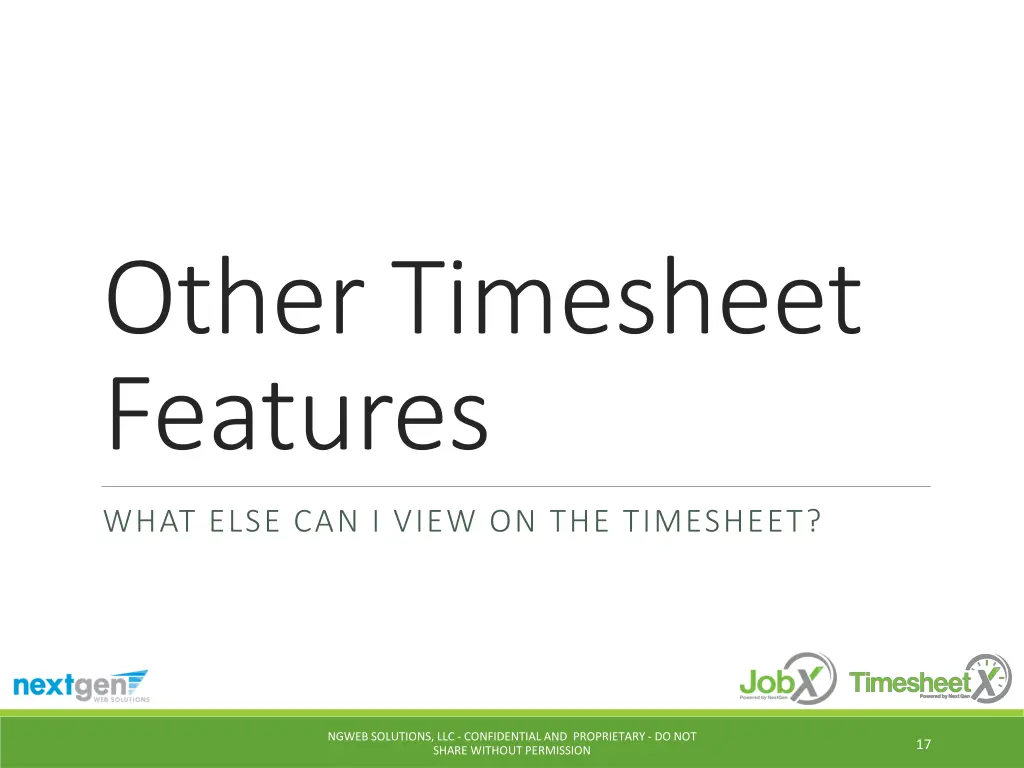 other timesheet features