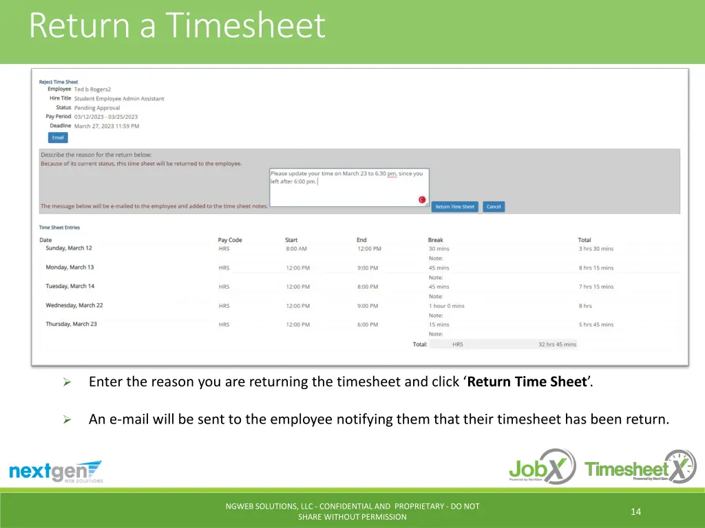 return a timesheet 1