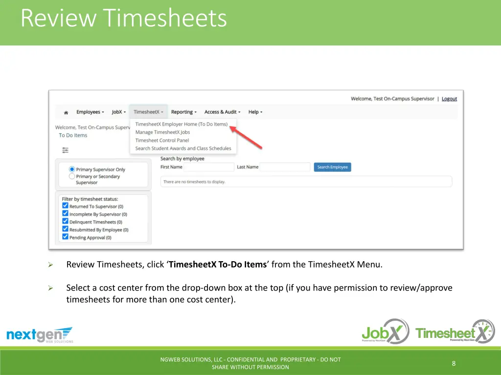 review timesheets