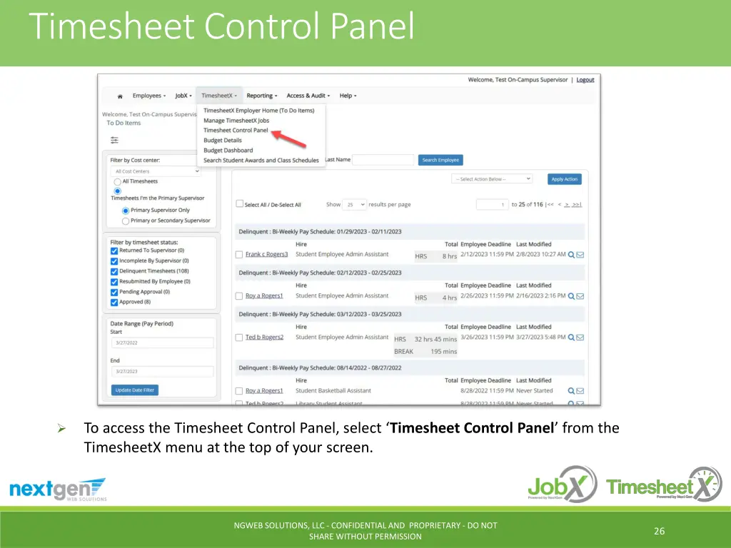 timesheet control panel 1