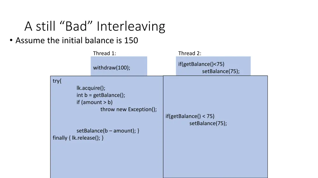 a still bad interleaving assume the initial 2