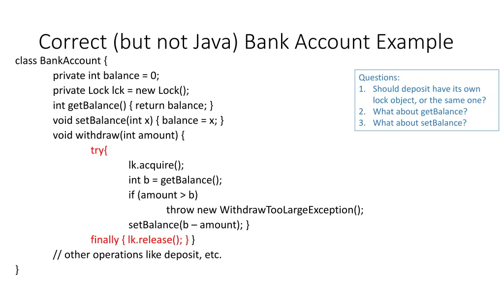 correct but not java bank account example class