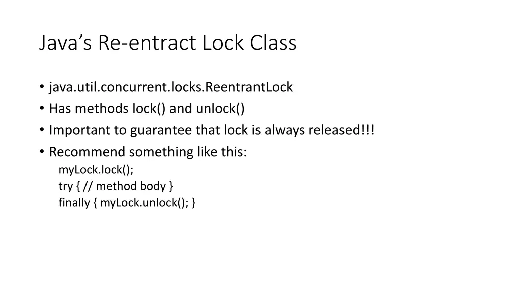 java s re entract lock class