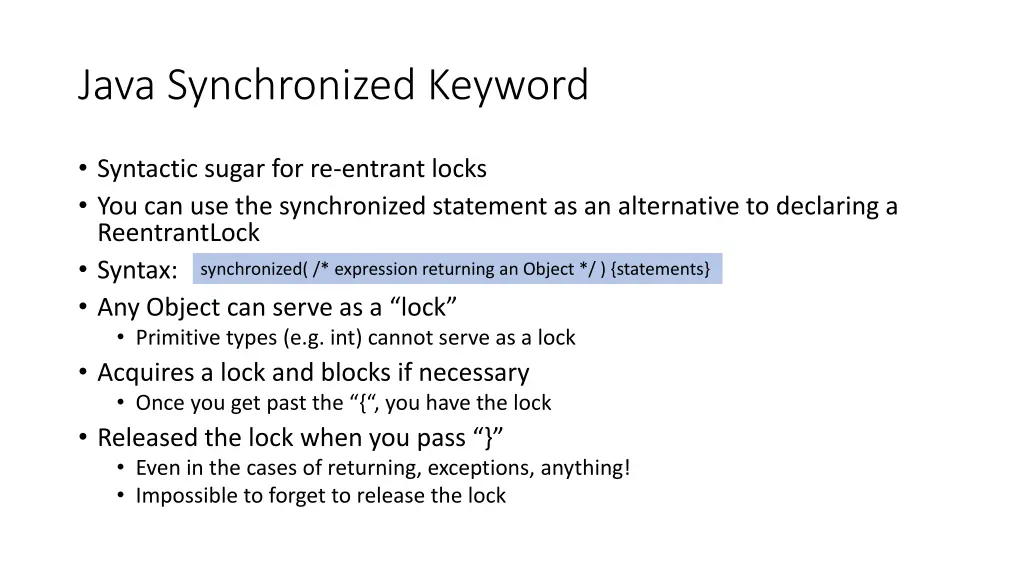 java synchronized keyword