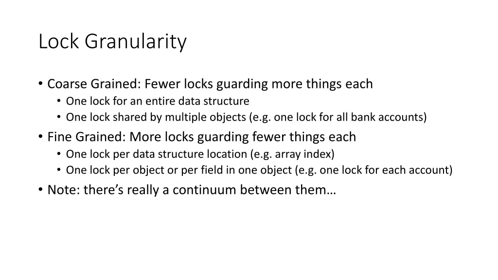 lock granularity