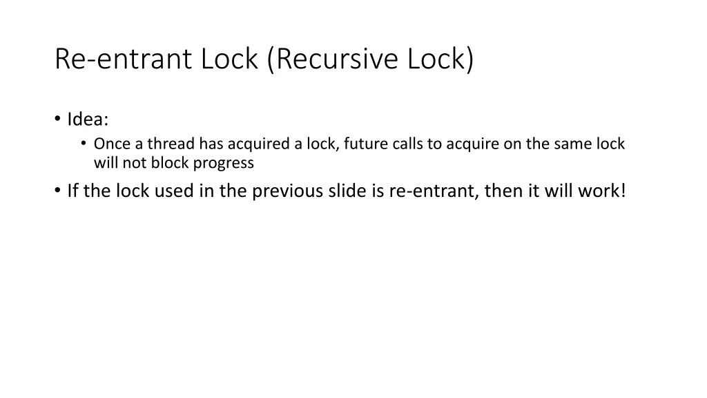 re entrant lock recursive lock