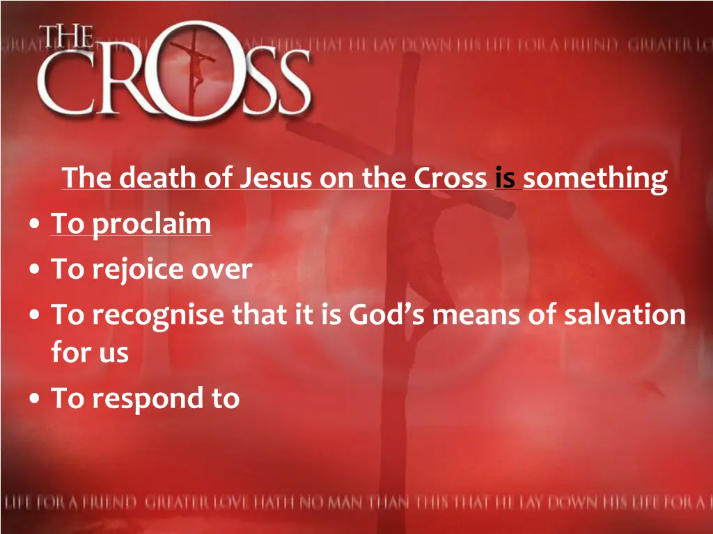 the death of jesus on the cross is something