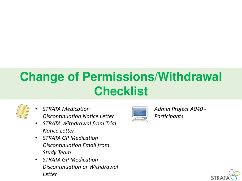 change of permissions withdrawal checklist