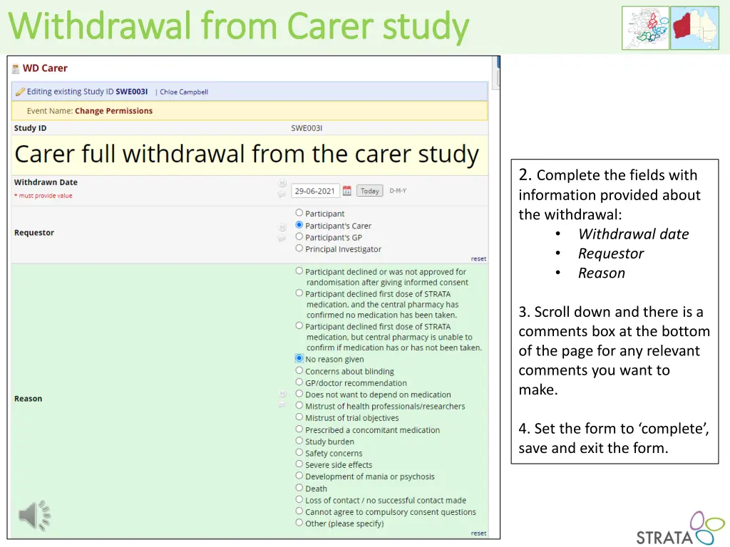 withdrawal from withdrawal from carer 1