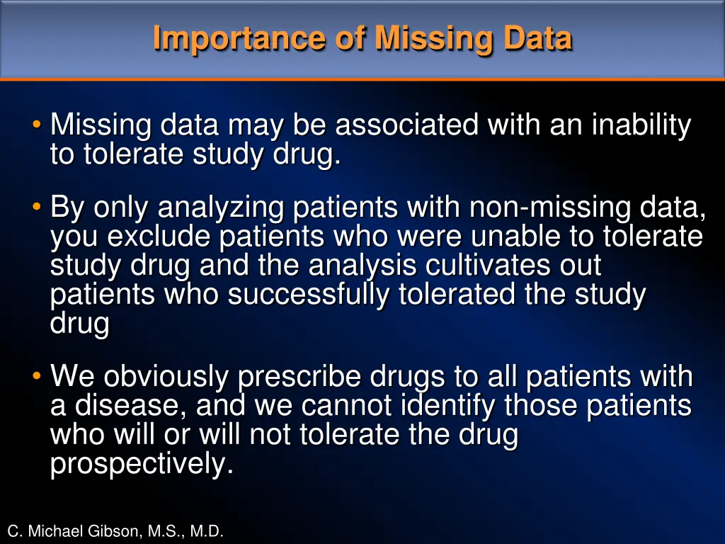 importance of missing data