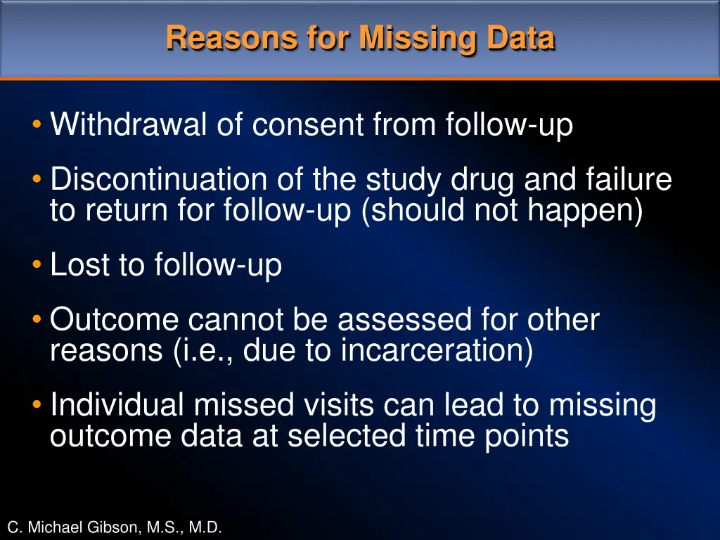 reasons for missing data