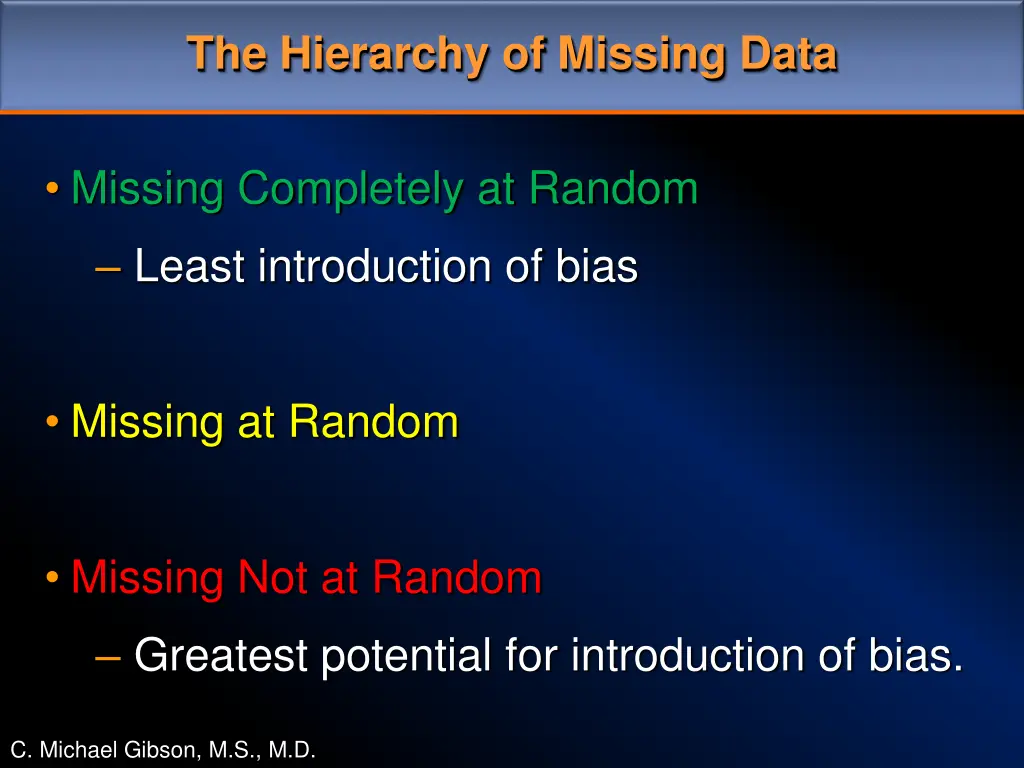 the hierarchy of missing data