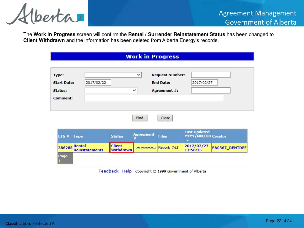 agreement management government of alberta 21