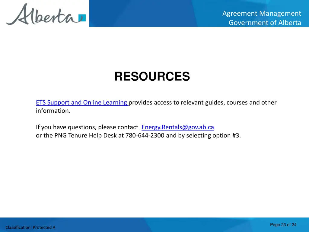 agreement management government of alberta 22