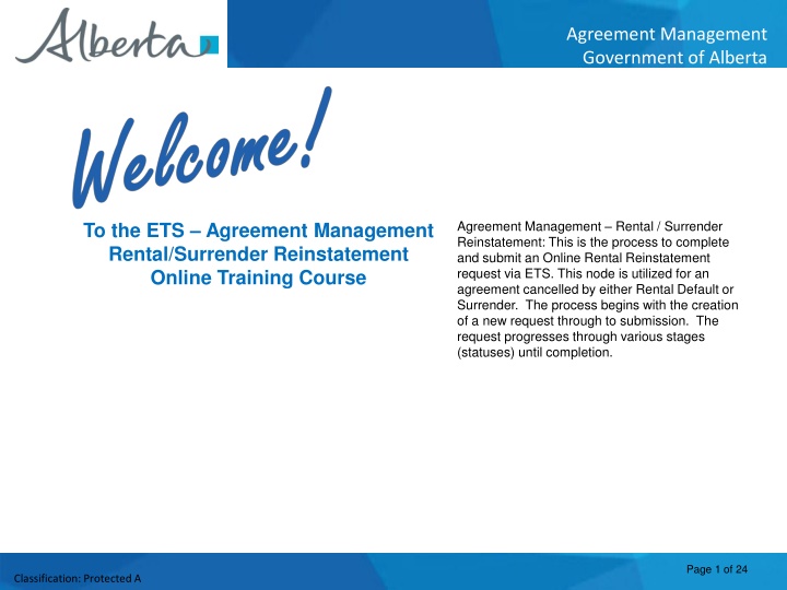 agreement management government of alberta