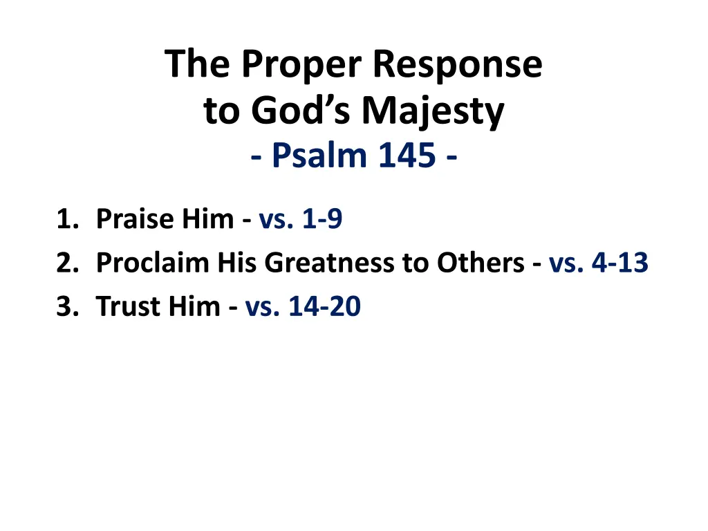 the proper response to god s majesty psalm 145