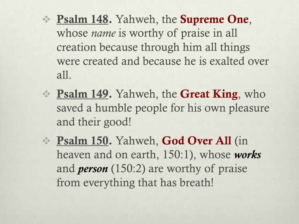 psalm 148 yahweh the supreme one whose name 1