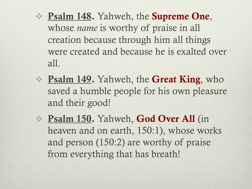 psalm 148 yahweh the supreme one whose name