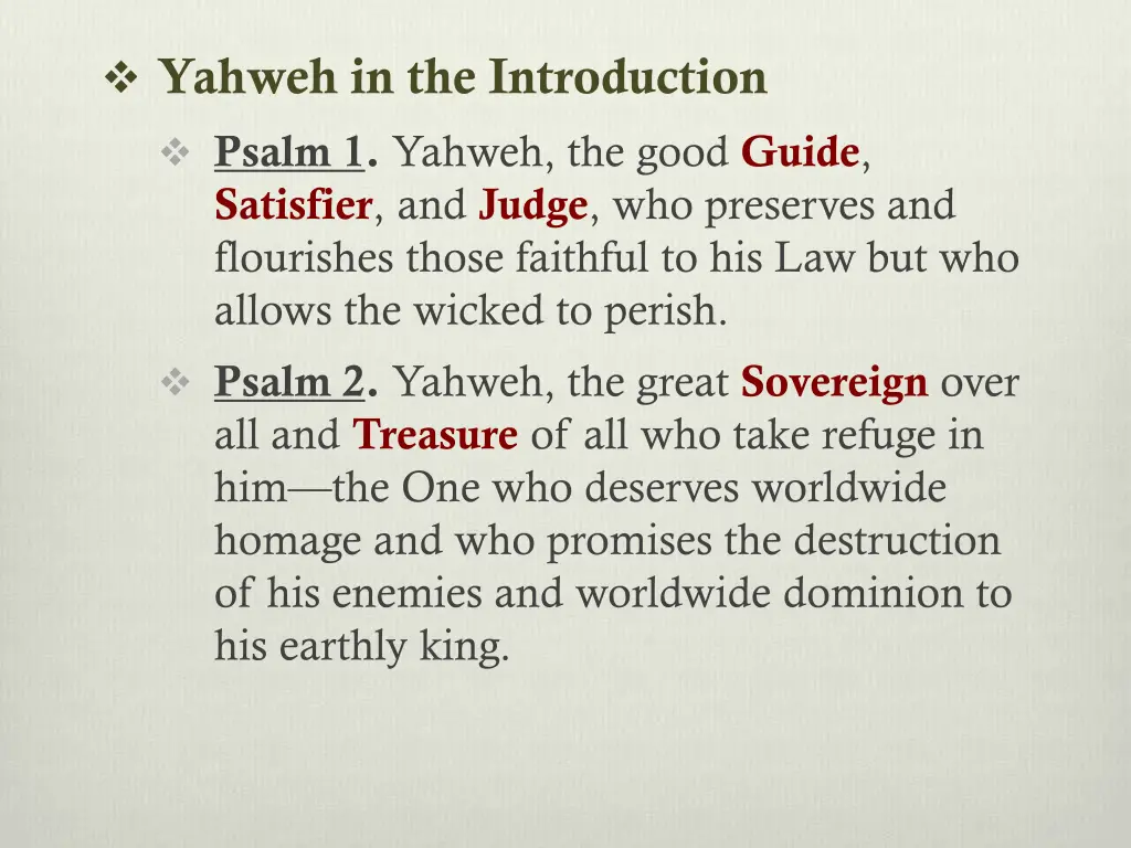 yahweh in the introduction psalm 1 yahweh