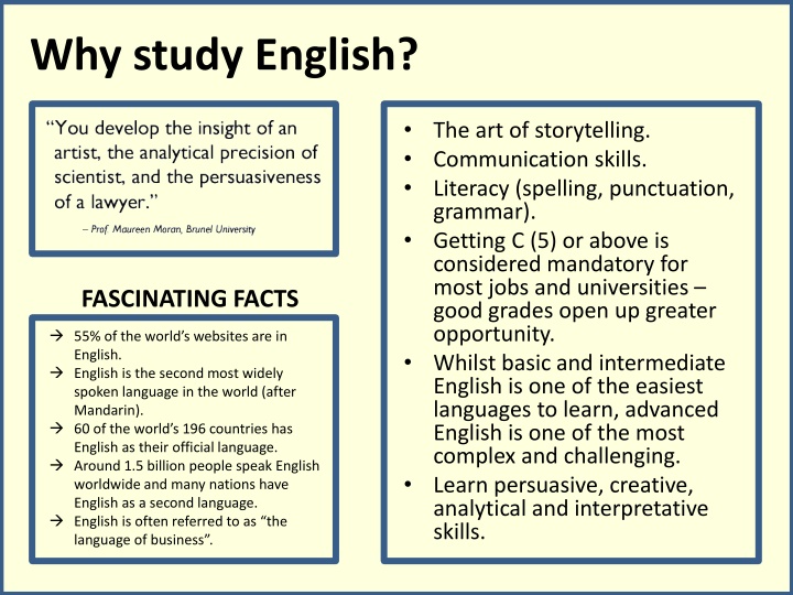 why study english