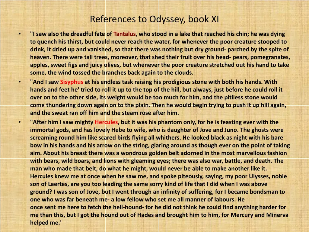 references to odyssey book xi