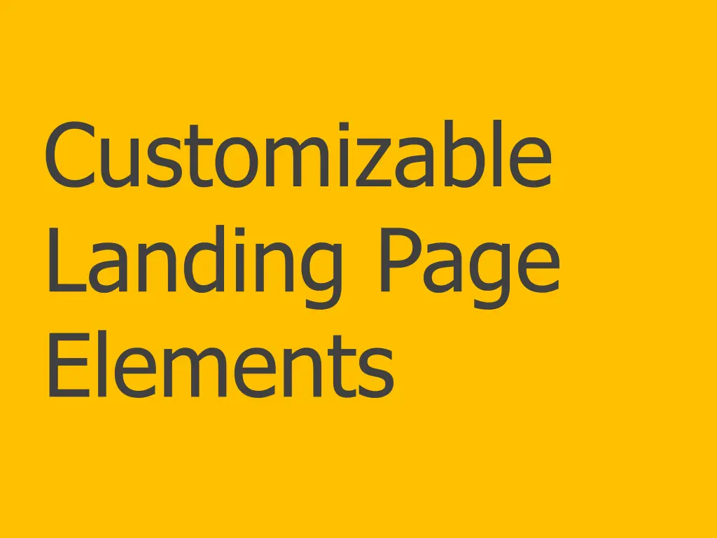 customizable landing page elements