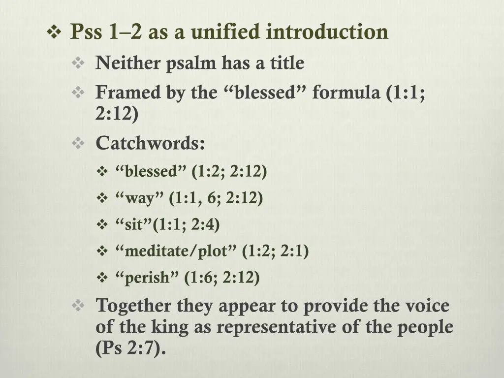 pss 1 2 as a unified introduction neither psalm