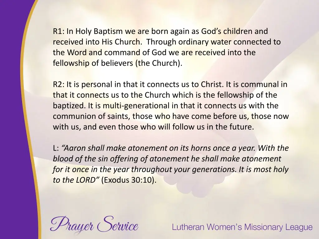 r1 in holy baptism we are born again