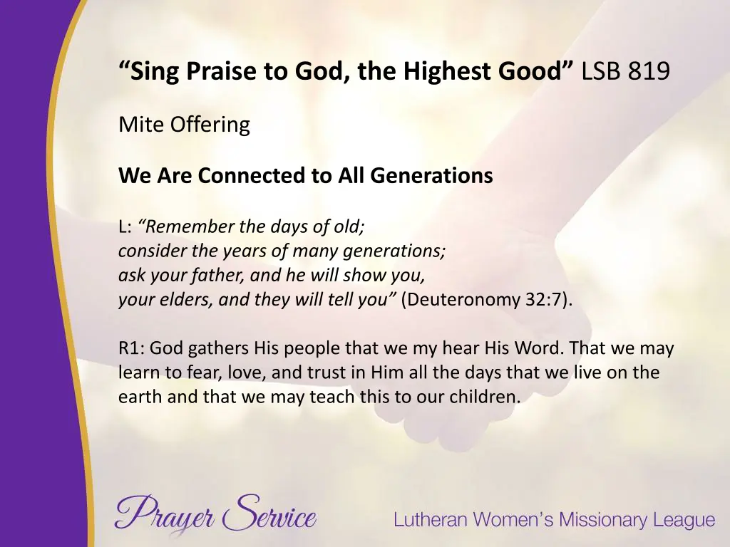 sing praise to god the highest good lsb 819