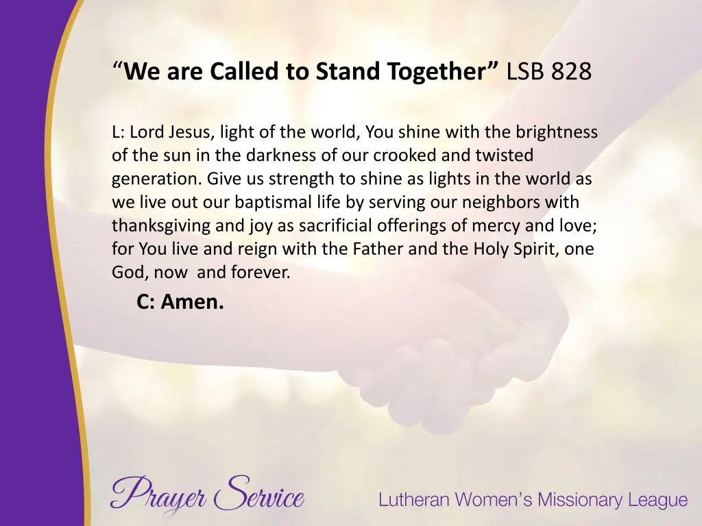 we are called to stand together lsb 828