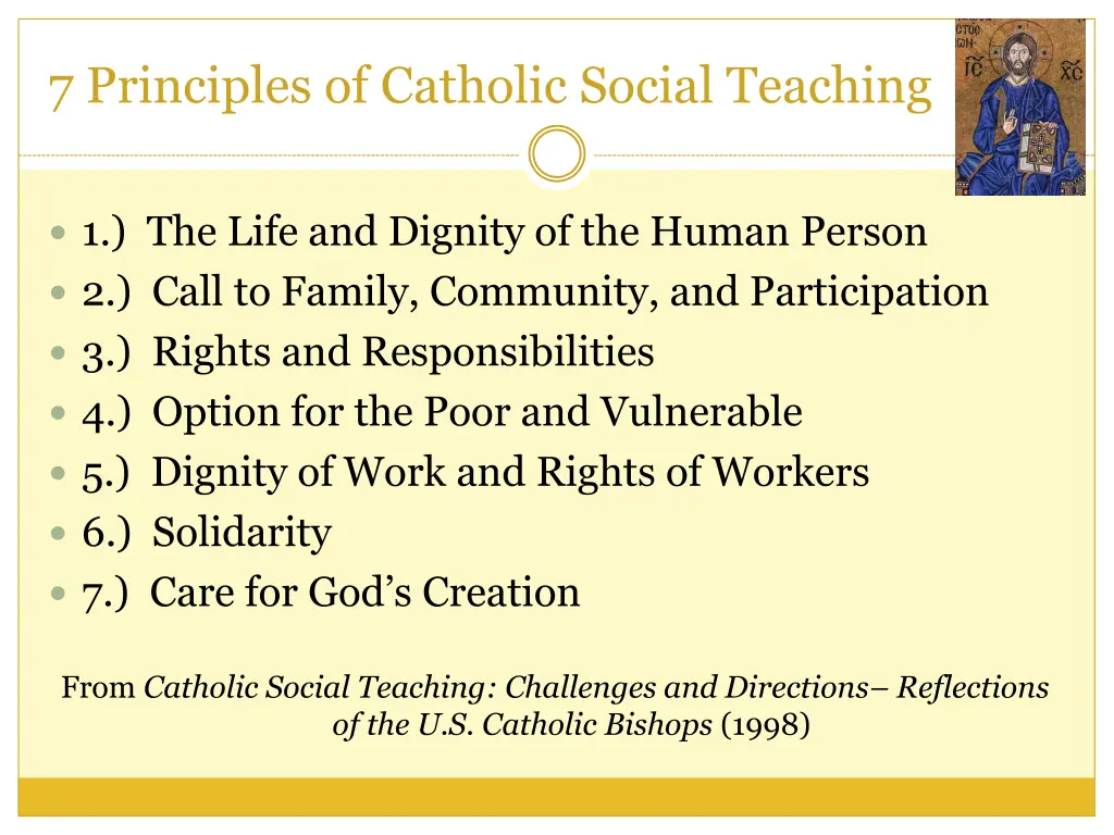 7 principles of catholic social teaching