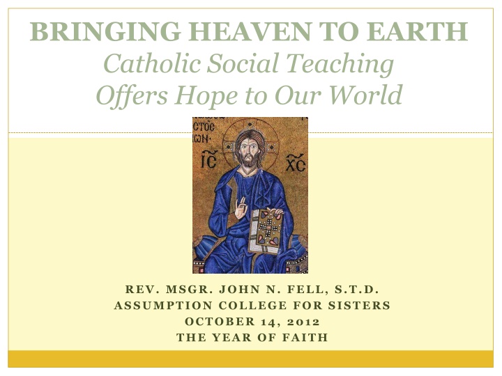 bringing heaven to earth catholic social teaching