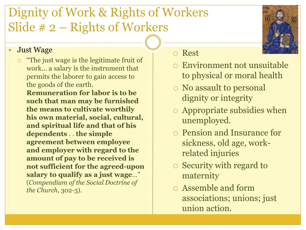 dignity of work rights of workers slide 2 rights