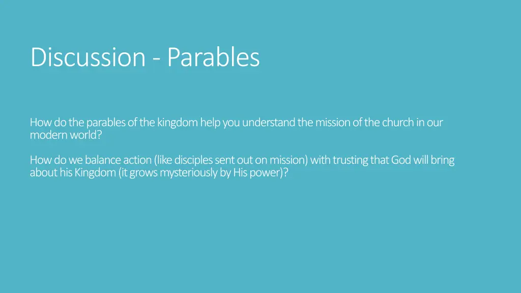 discussion parables