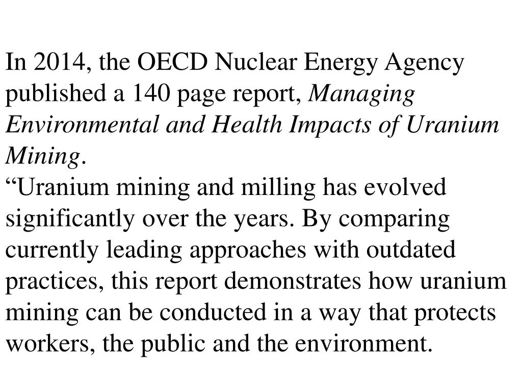 in 2014 the oecd nuclear energy agency published