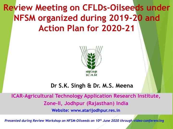 review meeting on cflds oilseeds under nfsm