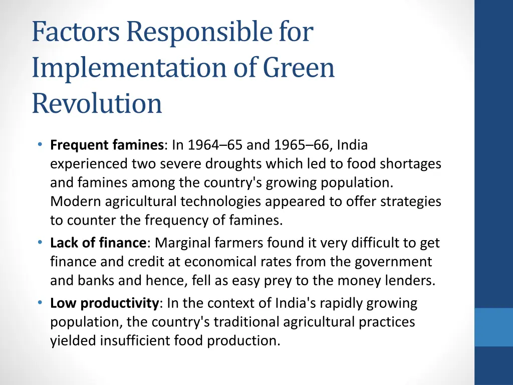 factors responsible for implementation of green