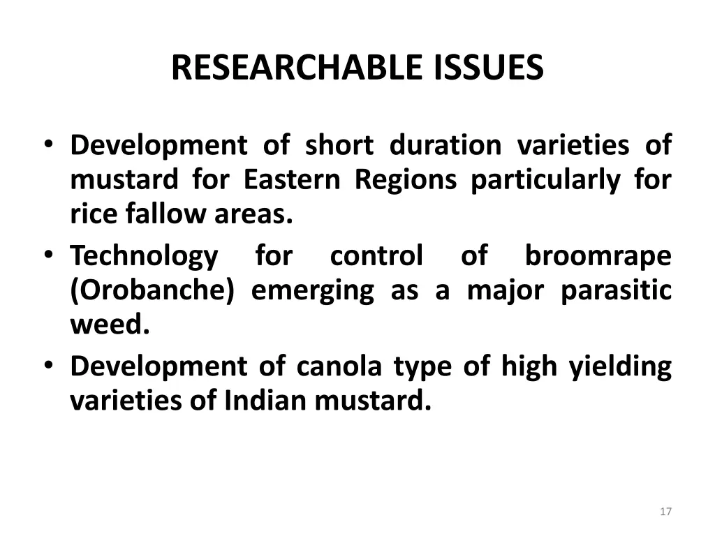 researchable issues