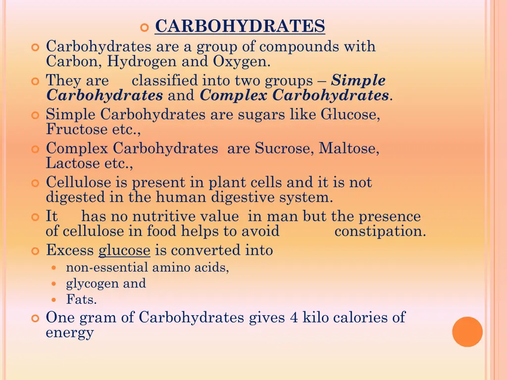 carbohydrates