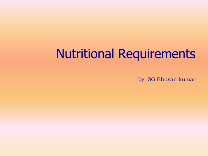 nutritional requirements