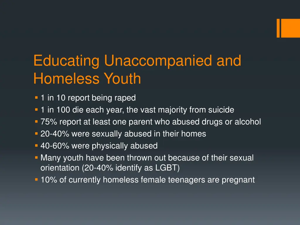 educating unaccompanied and homeless youth 12